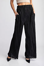 Black Pleated Straight Leg Pants