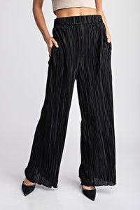 Black Pleated Straight Leg Pants