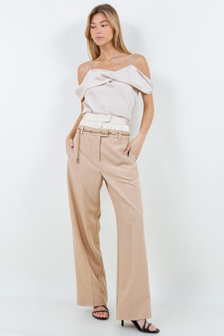 Sand Double Waist Trousers