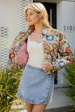 Flower Power Retro Floral Printed Cropped Jacket