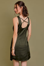 Olive Sleeveless Asymmetric Hem Line Dress