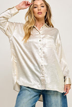 Beige Crinkle satin button down shirts