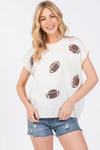 White Gameday Football Patch Sweater Top