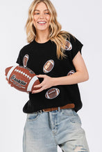 Black Gameday Football Patch Sweater Top