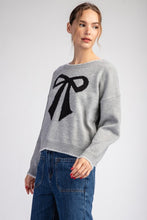 H.Grey Bow Stitch Long Sleeve Sweater Top