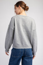 H.Grey Bow Stitch Long Sleeve Sweater Top