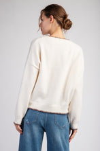 Oatmeal Bow Stitch Long Sleeve Sweater Top