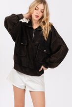 Black Mineral Washed Scuba Half Zip Sweatshirt