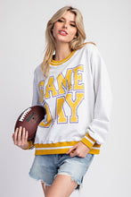 H.Grey Striped Game Day Pullover Sweatshirt