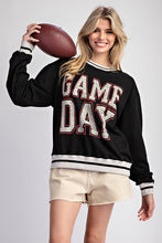 Black Striped Game Day Pullover Sweatshirt