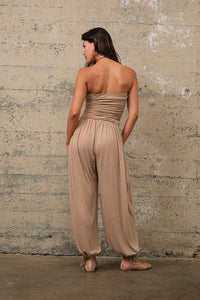 Tan Tube Jumpsuit