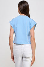 Blue Denim N Rhinestone Detail T Shirt