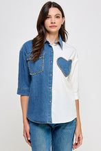 Dark Denim Color Block Shirt