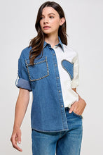 Dark Denim Color Block Shirt