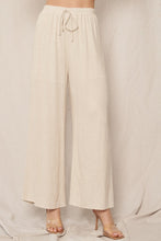 Natural Elastic Waistband Wide Leg Pants