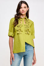 Avocado Flower Detail Button Shirt