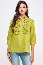 Avocado Flower Detail Button Shirt