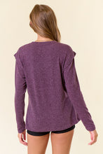 Murberry Soft Hairy Knit Banded Long Sleeve Top