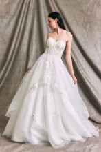 Off White Strapless Sweetheart Lace Top A Line Wedding Gown