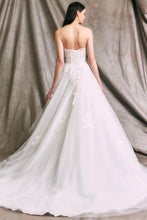 Off White Strapless Sweetheart Lace Top A Line Wedding Gown