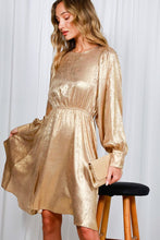 Gold Metallic Foil Mini Dress