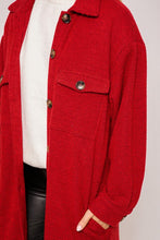 Dk Red Soft And Cozy Oversized Waffle Jacket