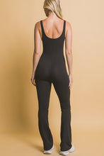 Black Scoop Neck Flare Jumpsuit