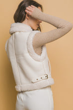 Ivory At Truffle Faux Leather Shearling Vest