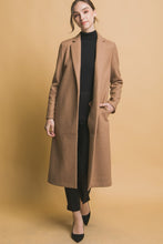 Camel JQ Fleece Long Line Coat