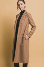 Camel JQ Fleece Long Line Coat