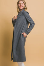 Grey JQ Fleece Long Line Coat