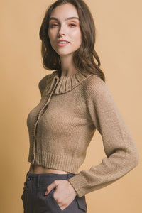 Khaki Collard Sweater