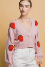 Lt.Pink Strawberry Sweater Cardigan