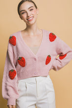 Lt.Pink Strawberry Sweater Cardigan