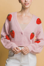 Lt.Pink Strawberry Sweater Cardigan