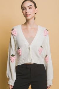 Off White Strawberry Sweater Cardigan