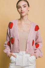 Lt.Pink Strawberry Sweater Cardigan