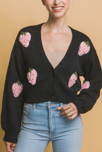 Black Strawberry Sweater Cardigan