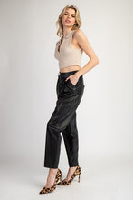 Black Pleather Straight Pants