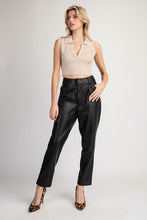 Black Pleather Straight Pants