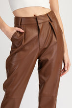 Chestnut Pleather Straight Pants