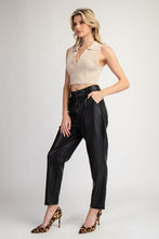 Black Pleather Straight Pants