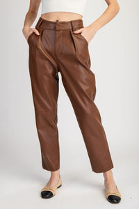 Chestnut Pleather Straight Pants