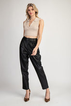 Black Pleather Straight Pants