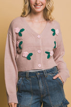 Pinkstone Mid Cropped Flower Cardigan