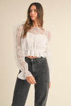 Off White Textured Embellished Floral Peplum Blouse Top