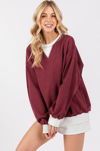 Burgundy/White Gameday French Terry Sweatshirt