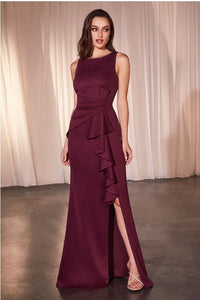 Burgundy Fitted Neoprene Burgundy Dress