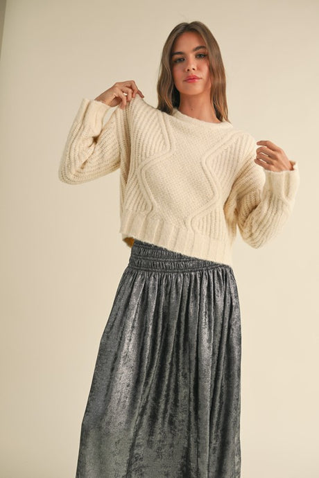 Cream Cable Knitted Sweater