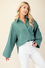 Teal Oversized Button Up Shirt